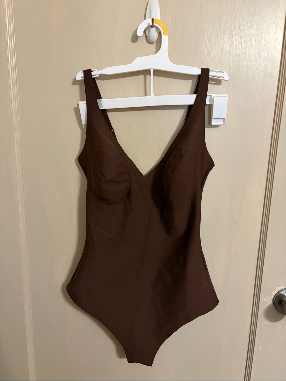 SKIMS Chocolate Brown V-Neck Bodysuit